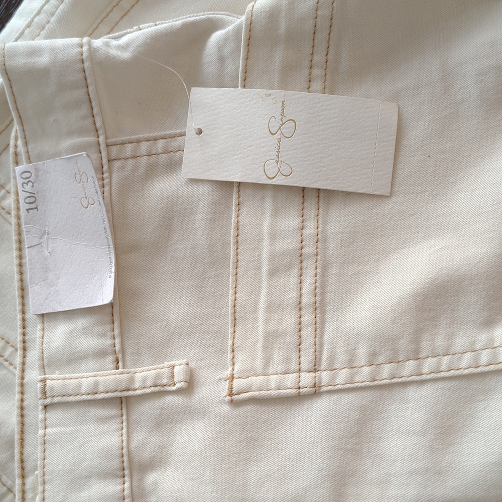Jessica Simpson Ankle Barrel Jeans in Ecru | Size 10/ 30 - Picture 13 of 14